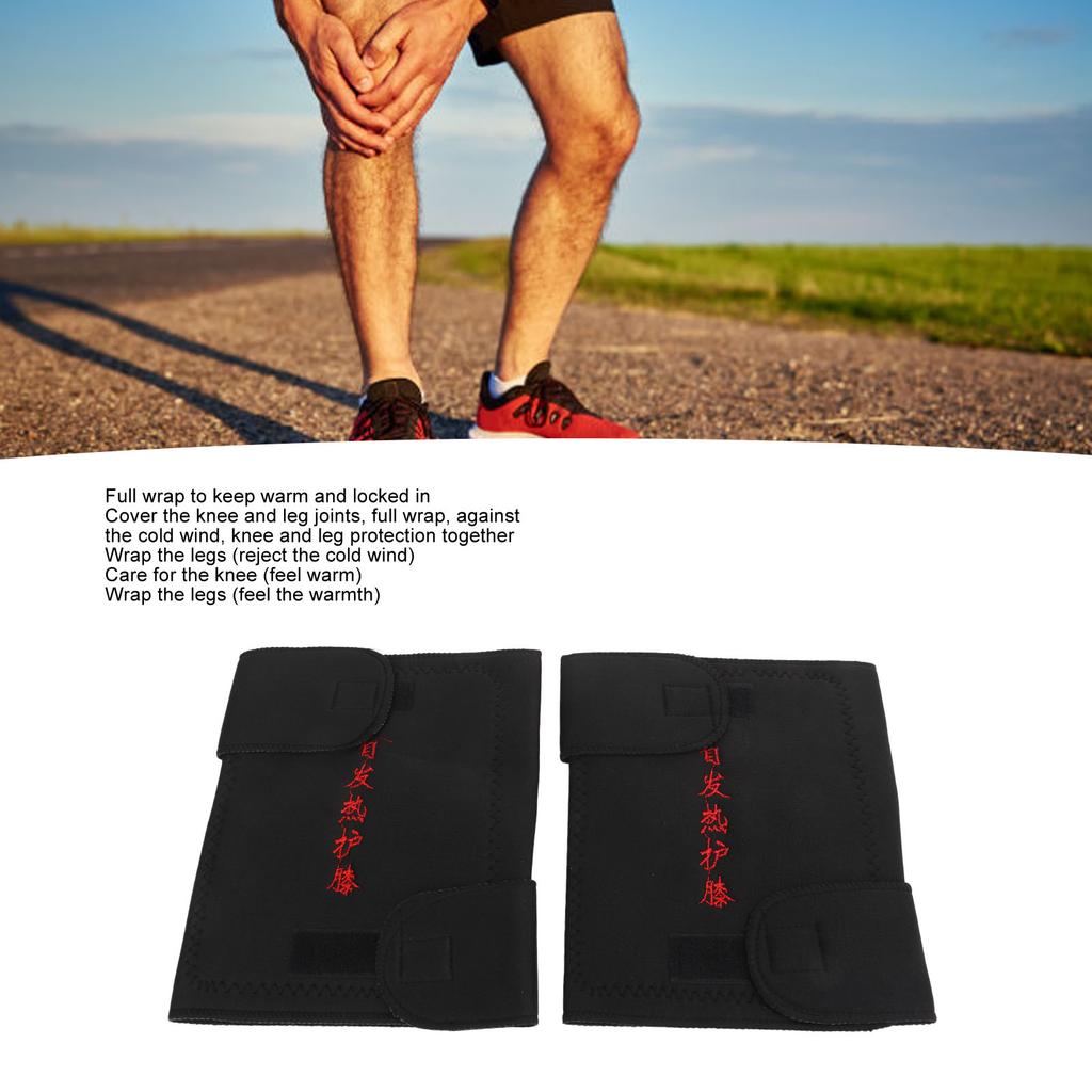 2pcs Heated Knee Brace Wraps Breathable Adjustable Keep Warm Magnet Heating Knee Pads