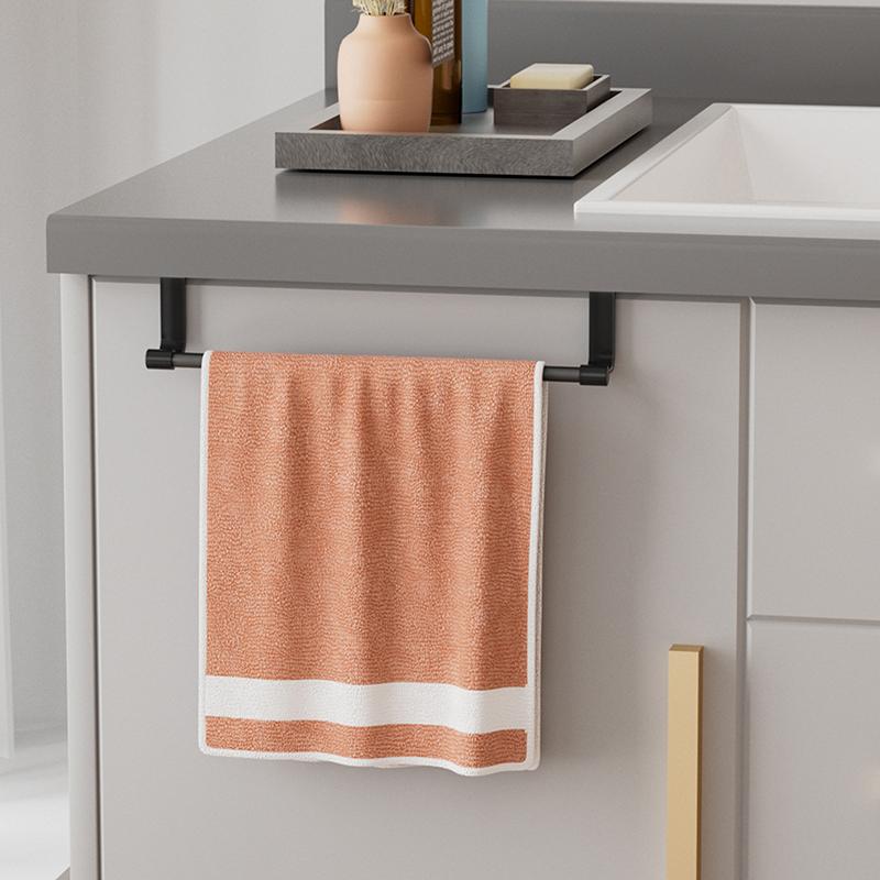 1Pcs Wall-Mounted Kitchen Cabinet Towel Rack - Space-Saving Dishcloth Holder For Home And Bathroom No Drilling Require