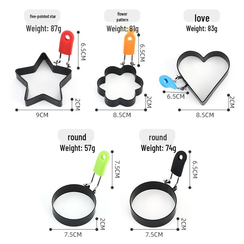 Forma ze stali nierdzewnej do smażenia jajek o nieregularnym kształcie - Narzędzie kuchenne do okrągłych smażonych jajek