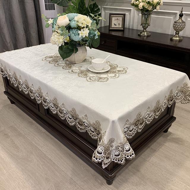 European Style Lace Tablecloth Set - Modern Minimalist Cover for Coffee Table, TV Cabinet, Dining Table