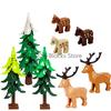 MOC Animali Blocchi da Costruzione Zoo della Foresta Tigre dai Denti a Sciabola Orso Alce Elefante Aquila Squalo Scimmia Leone Giocattolo Mini Mattoncino Regalo per Bambino S09