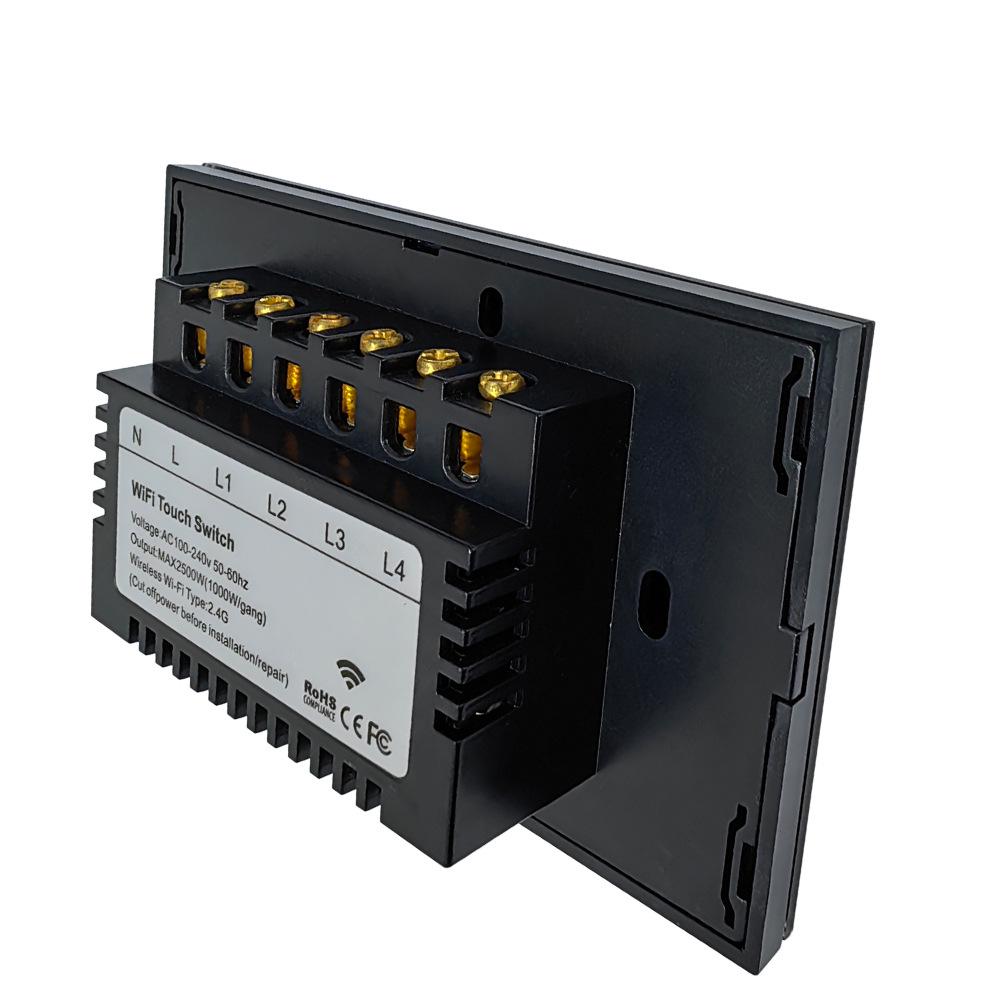 US Standard Tuya WiFi Smart Touch Switch, Universal Model with APP Control for Live/Neutral Single Live.