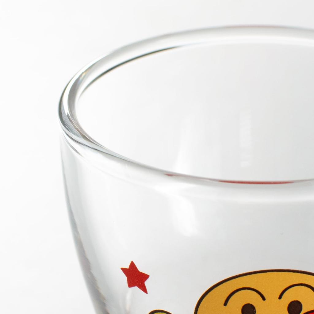 Otsuka Glass Anpanman Good Kids Glasses, Easy-to-Hold Juice Cups (2 Pieces, 130ml), Children's Tableware Set, Anpanman & Baikinman Goods, Transparent,