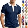 Polo Casual da Uomo a Maniche Corte Leggera Traspirante Vestibilità Classica con Colletto Abbottonatura Top Estivo