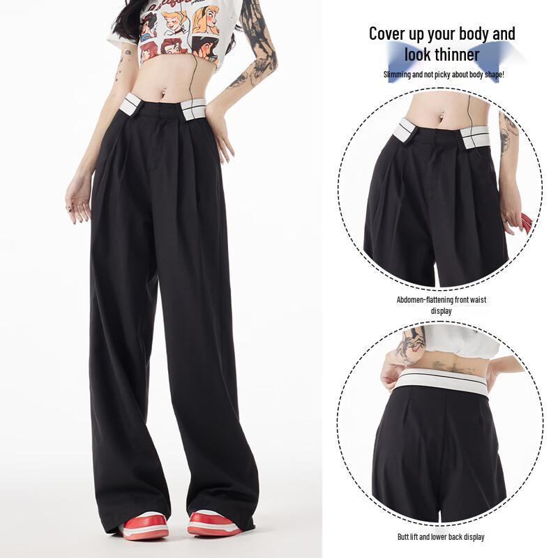 Women's High-Waist Draped Wide-Leg Casual Pants