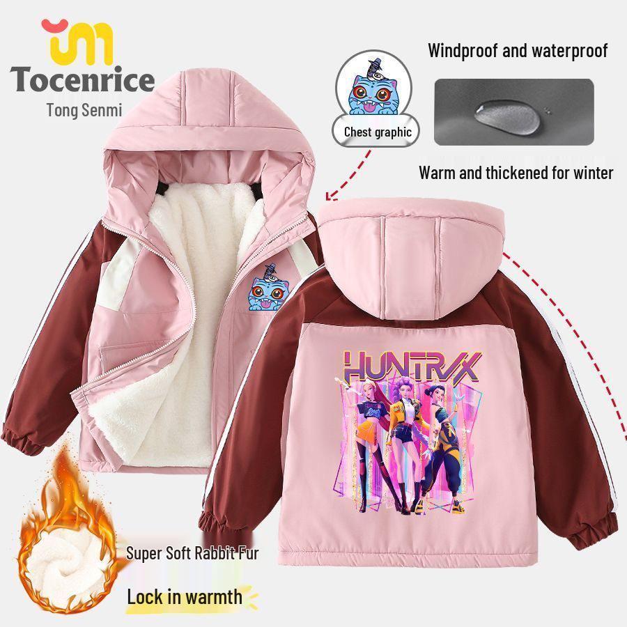 KPop Demon Hunters Witch Girl Thick Jacket - Autumn/Winter Outerwear for Kids & Teens