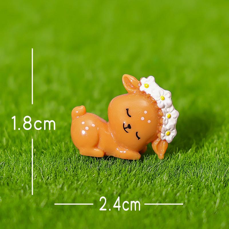 

Micro-landscape Decorative Items, Simulated Deer Creative Car Home Desktop Resin Craft Decorative Small Ornaments Accessories Prone position