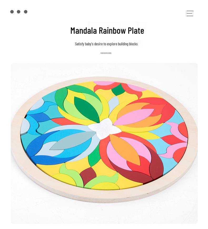 Rainbow Geometric Shape Blocks Puzzle for Early Learning