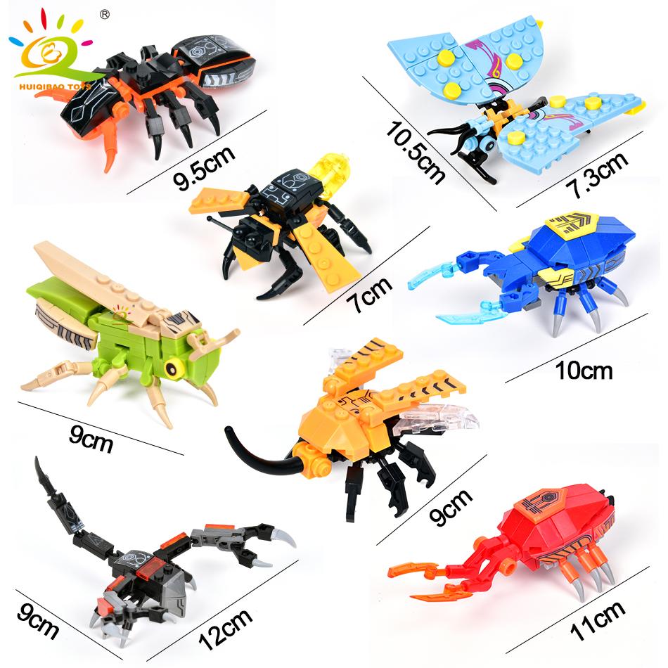 Non-Toxic Moc Insect Model Building Blocks Fly Bee City Construction Bricks Set Children Puzzle Assemble Toys For Kidsgift