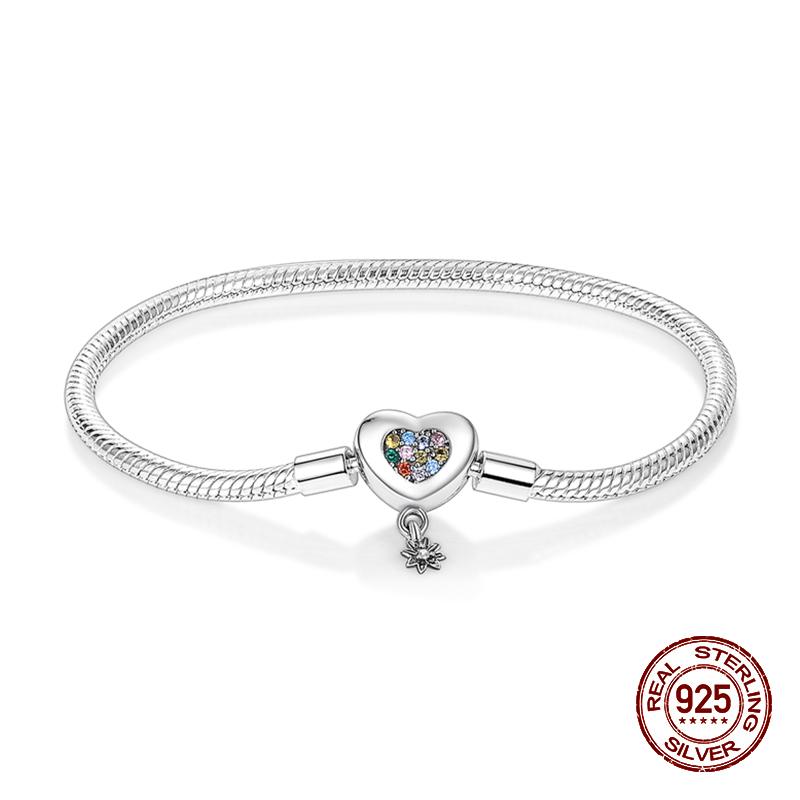 100% 925 Sterling Silver Original Stars Forever Love Zircon Bracelets Fit DIY Charms Beads Anniversary Birthday Jewelry Gifts