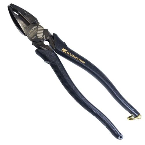 Fujiya Eccentric Power Pliers, Black Gold, with Deburring Function, 225mm, 3020N-225BG