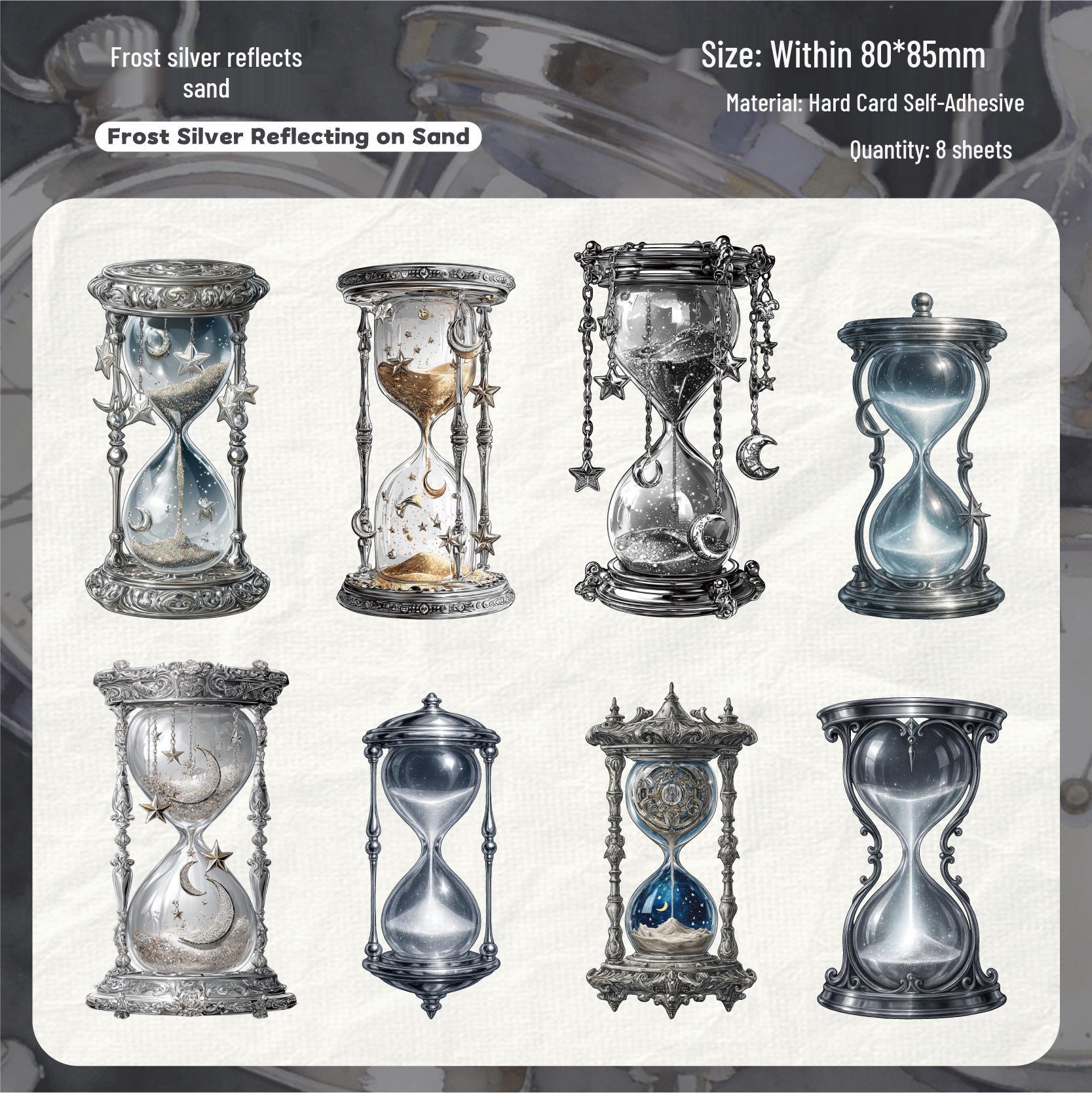 RetroStory Flowing Hourglass 3D Stickers: DIY Journal Base, 6 Styles