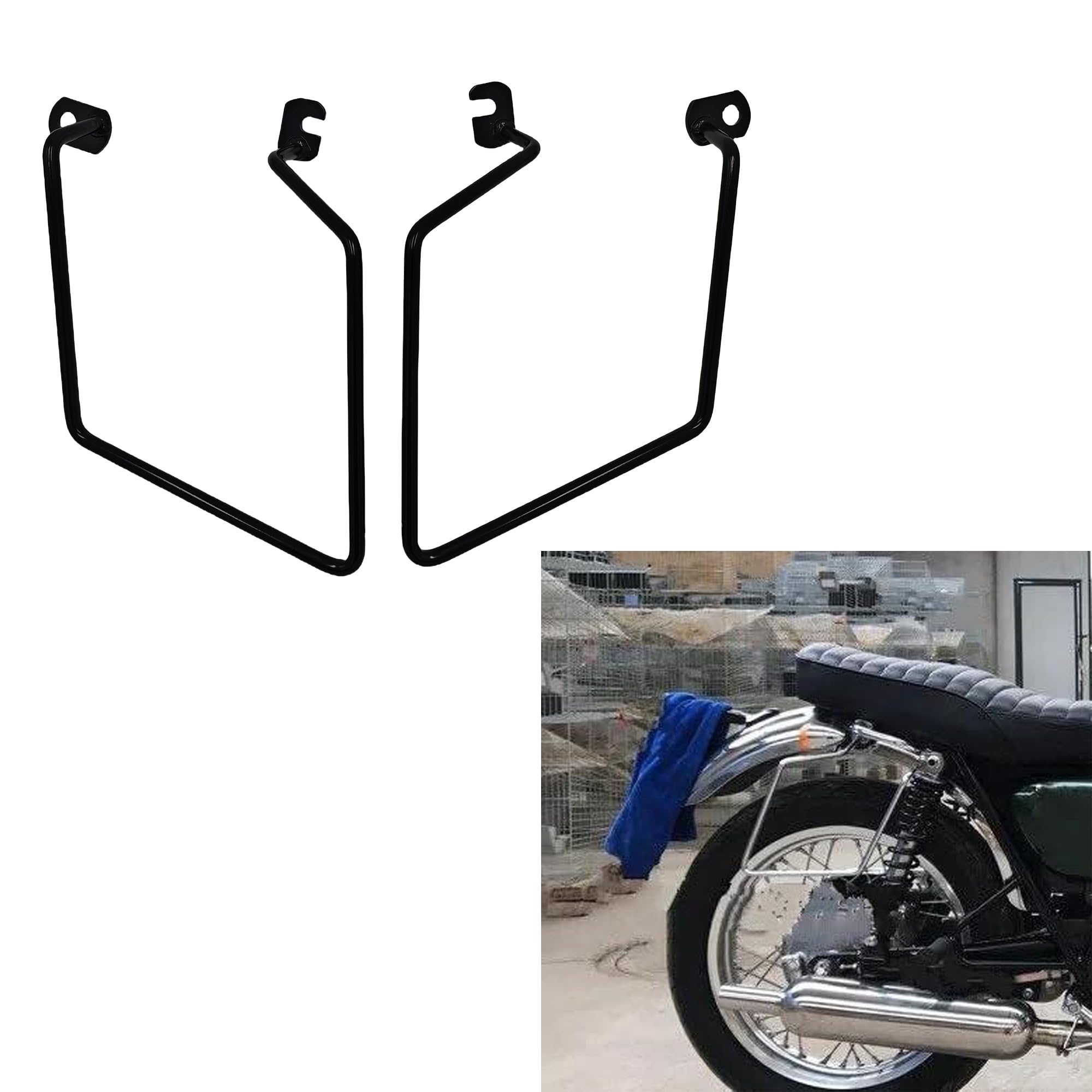 

Yoothi совместимый Kawasaki W400 W650 W800 кронштейн для крепления подседельной сумки из цельной стали с боковым креплением держатель для багажника