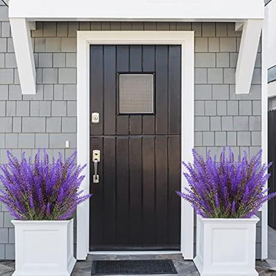 Künstliche Lavendelblüten, kein Verblassen, UV-beständig, für den Außenbereich, Kunstblumen, Kunstplastikpflanzen, für Garten, Veranda, Fensterkasten, Dekoration, 12 Bündel