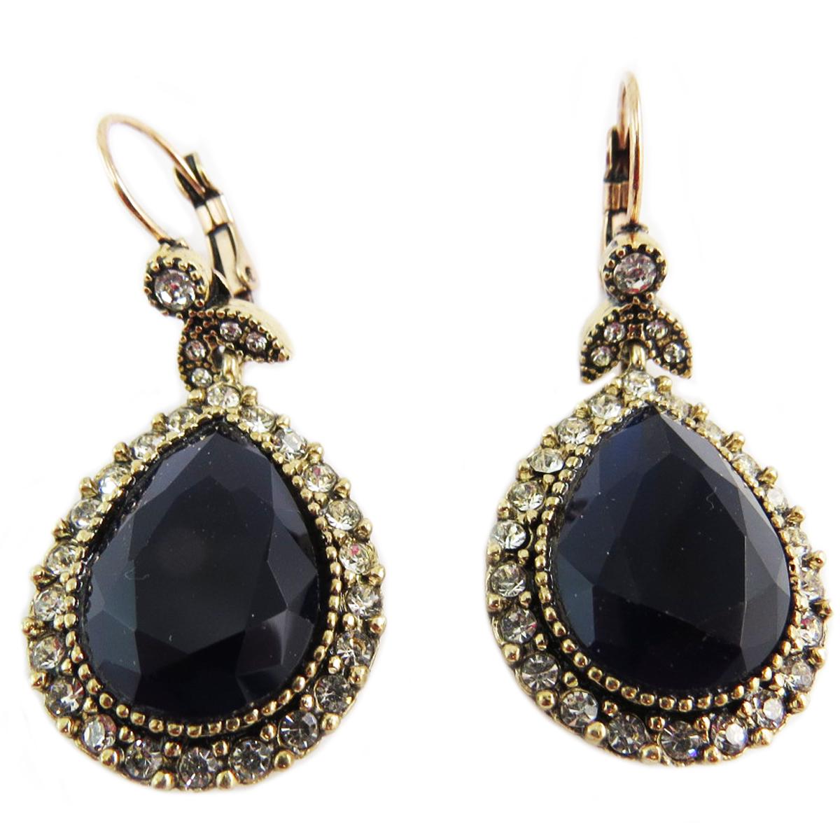 

Les Trésors De Lily [Q5666] - Серьги ручной работы Клеопатра синее золото - 35x20 мм