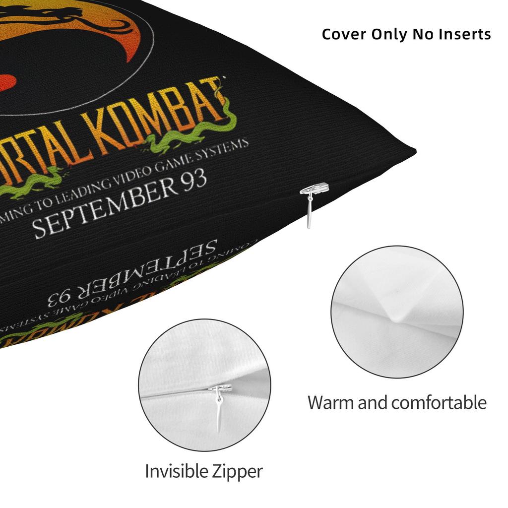 Pillow Cover Mortal Kombat Classic Poster Fashion Pillow Case For Sofa Couch Bed Living Room Pillowcases