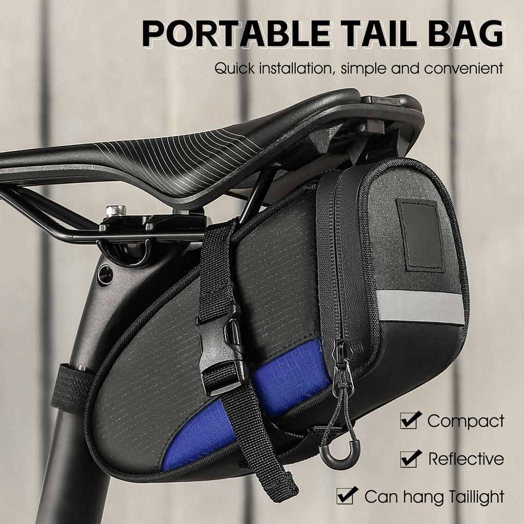 Bike Saddle Tube Bag Waterproof Under Seats Bag Large Capacity Cycle Storage Bag Quick Release Accessories