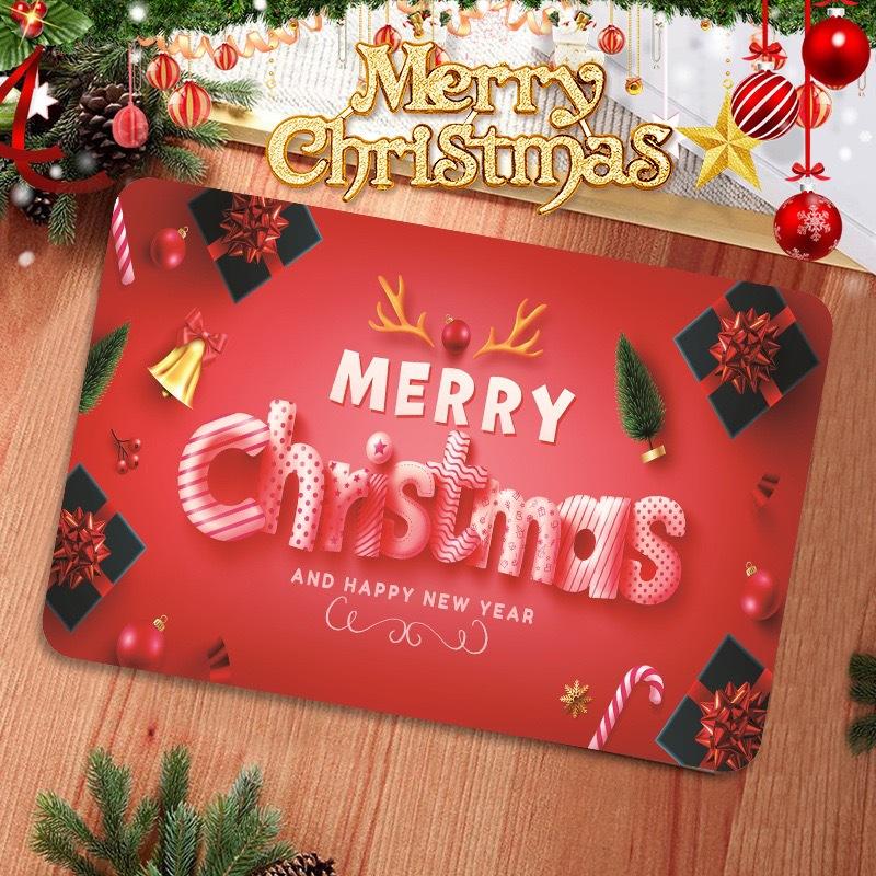 VIKAMA 2026 New Year and Christmas Floor Mat for Front Door Entry Area, Indoor and Outdoor Welcome Floor Mat, Home Decoration
