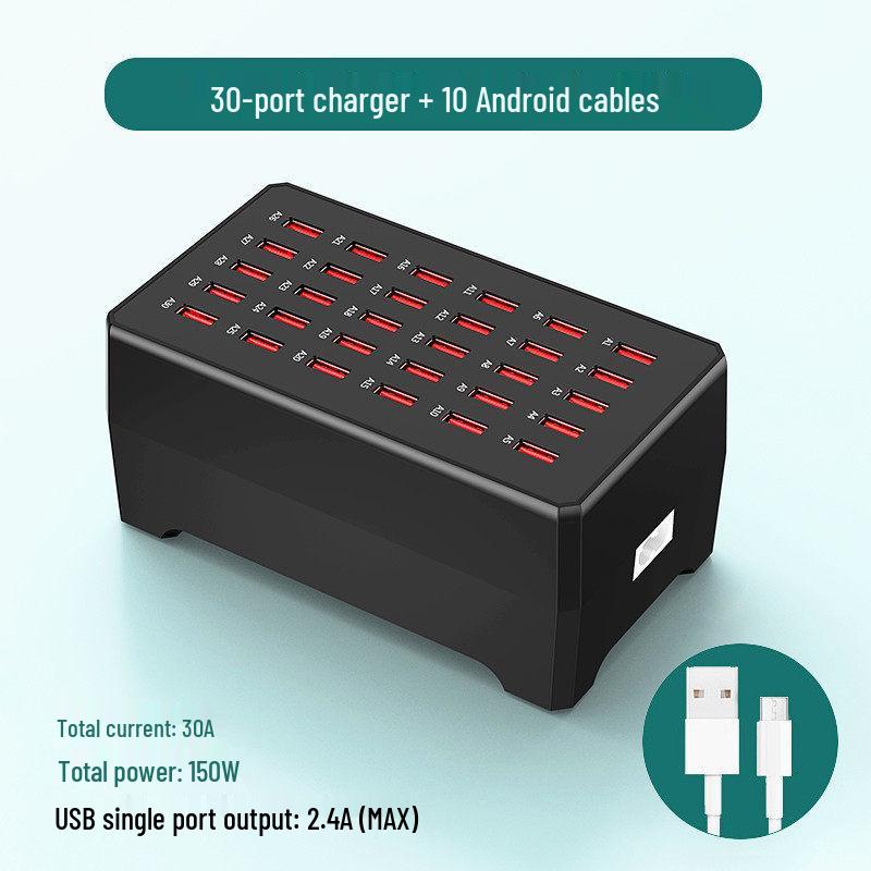 High-Power USB Multi-Port Charging Station - Desktop Mobile Charger & Power Strip