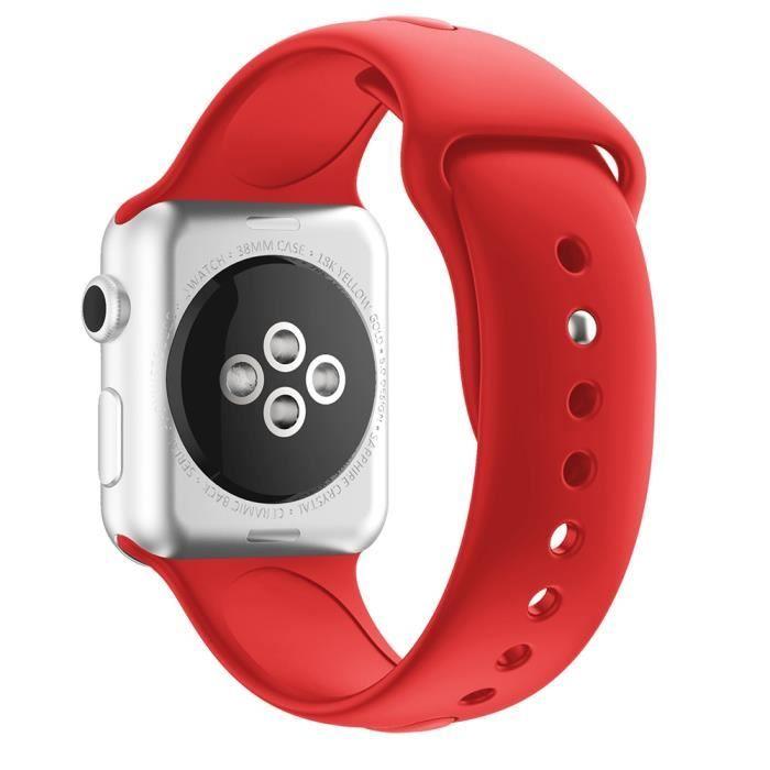 [Compatible Apple iWatch 44 Mm] Bracelet Silicone Red Soft Size S-M Sport Unisex Replacement Watch