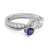 Blue Sapphire Dual Stone Ring - 925  Sterling Silver