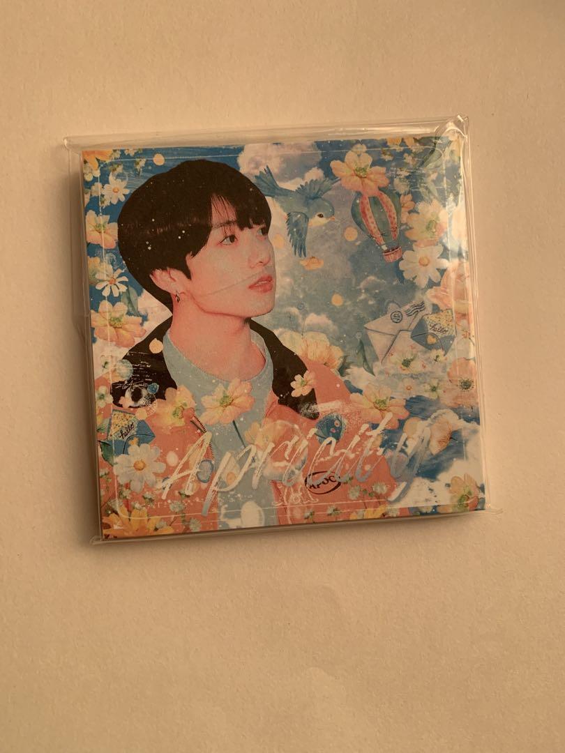 

[USED] Out of stock BTS Jungkook small memo pad, 50 sheets per book, Korean manufacturer, goods