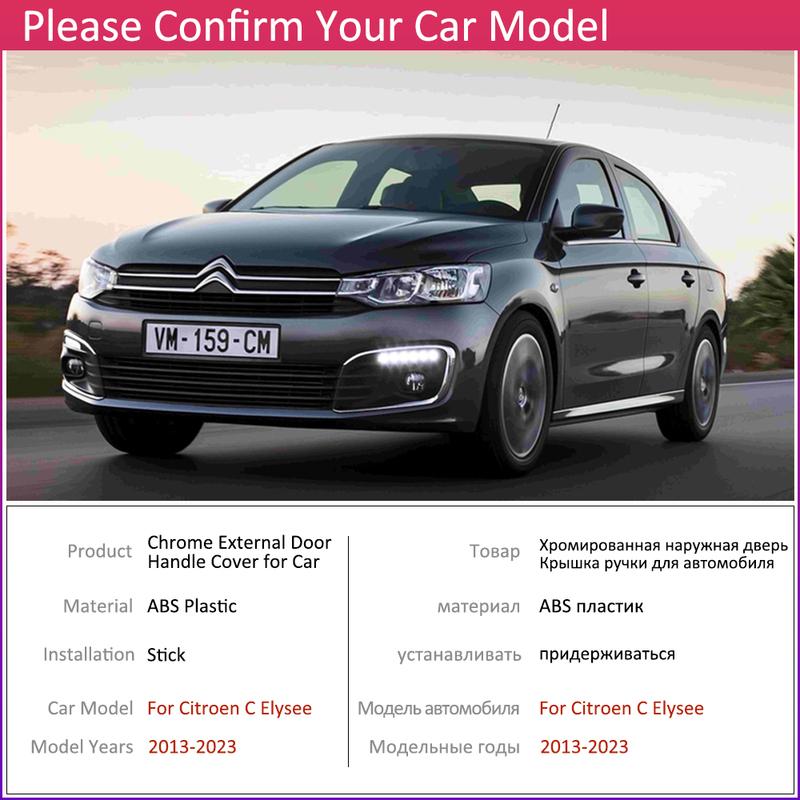 Auto Chrome For Citroen C Elysee 2013~ Car Chrome Door Handle Cover Exterior Styling Accessories Sticker