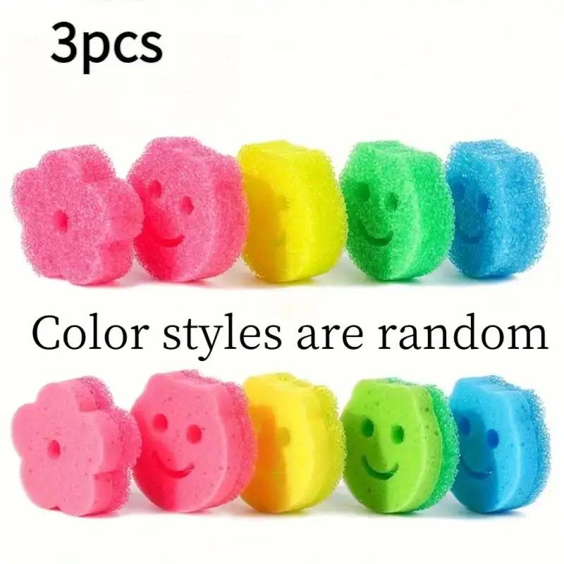 

3-Pack Heavy-Duty Scratch-Free Heat-Resistant Plastic Sponges (Pink/Yellow/Green) - Dishwasher, Glass & Stove Safe