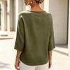 Women's Casual V-Neck Loose Pullover Top