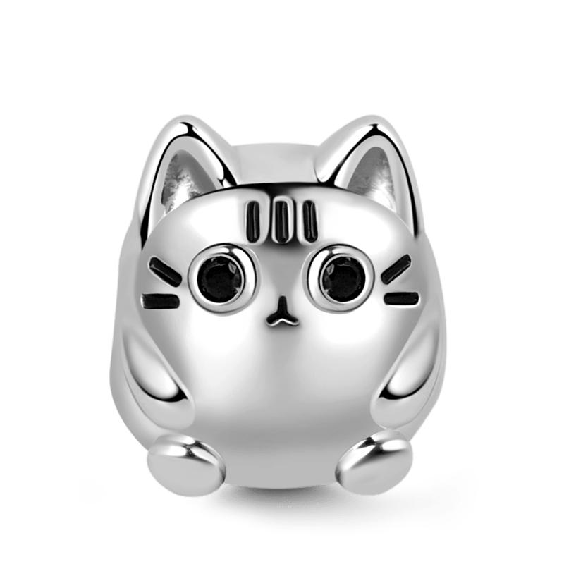 925 Silver Cat Charm Fish Pendant DIY Bracelet Jewelry Gift for Women Fashion Pet Lover Accessories