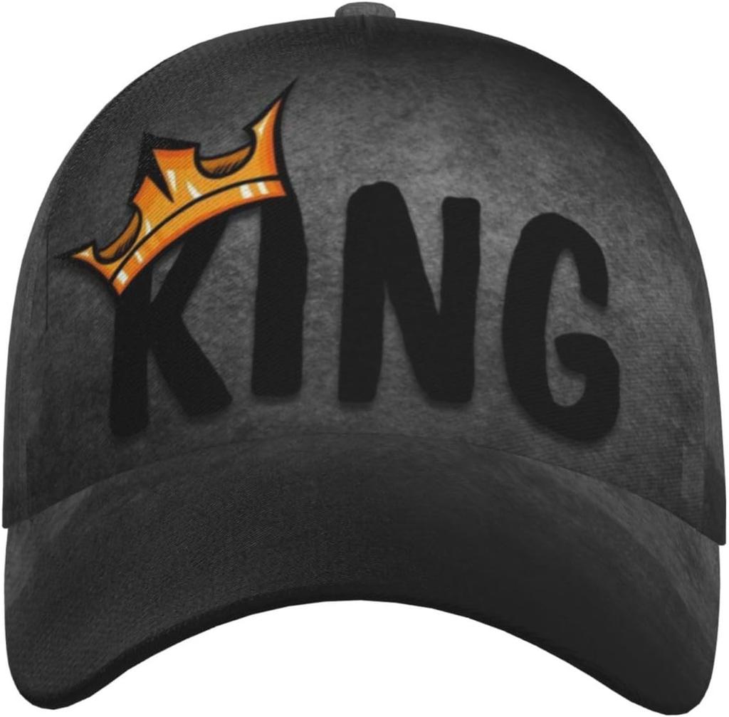 Black White Lion Portrait King Cap Men Baseball Cap Cool Sun Hats Adjustable Cap Mens Hat Trucker Hat King for Women Men