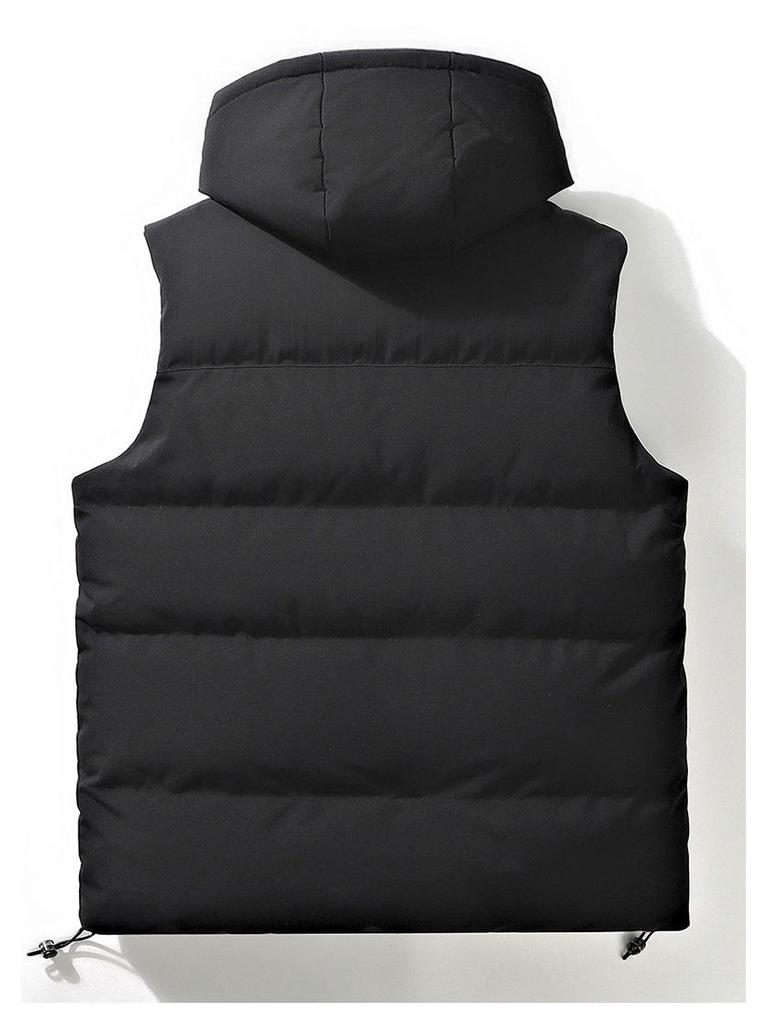 Herren Trendy Kapuzen-Baumwollweste - Ärmellos, Dick & Warm für Herbst/Winter, Unisex.