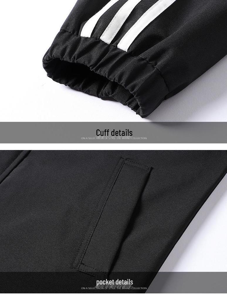 Men's Casual Three Stripe Hooded Jacket - Autumn/Winter