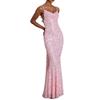 2026 European and American cross-border celebrity dress sequined bead tube suspender fishtail skirt dinner party backless slim dress