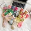 Women's Japanese-Style Wool Gradient Mid-Calf Socks: Thickened, Tie-Dye, Chunky Knit, Warm Slouch Socks for Autumn and Winter