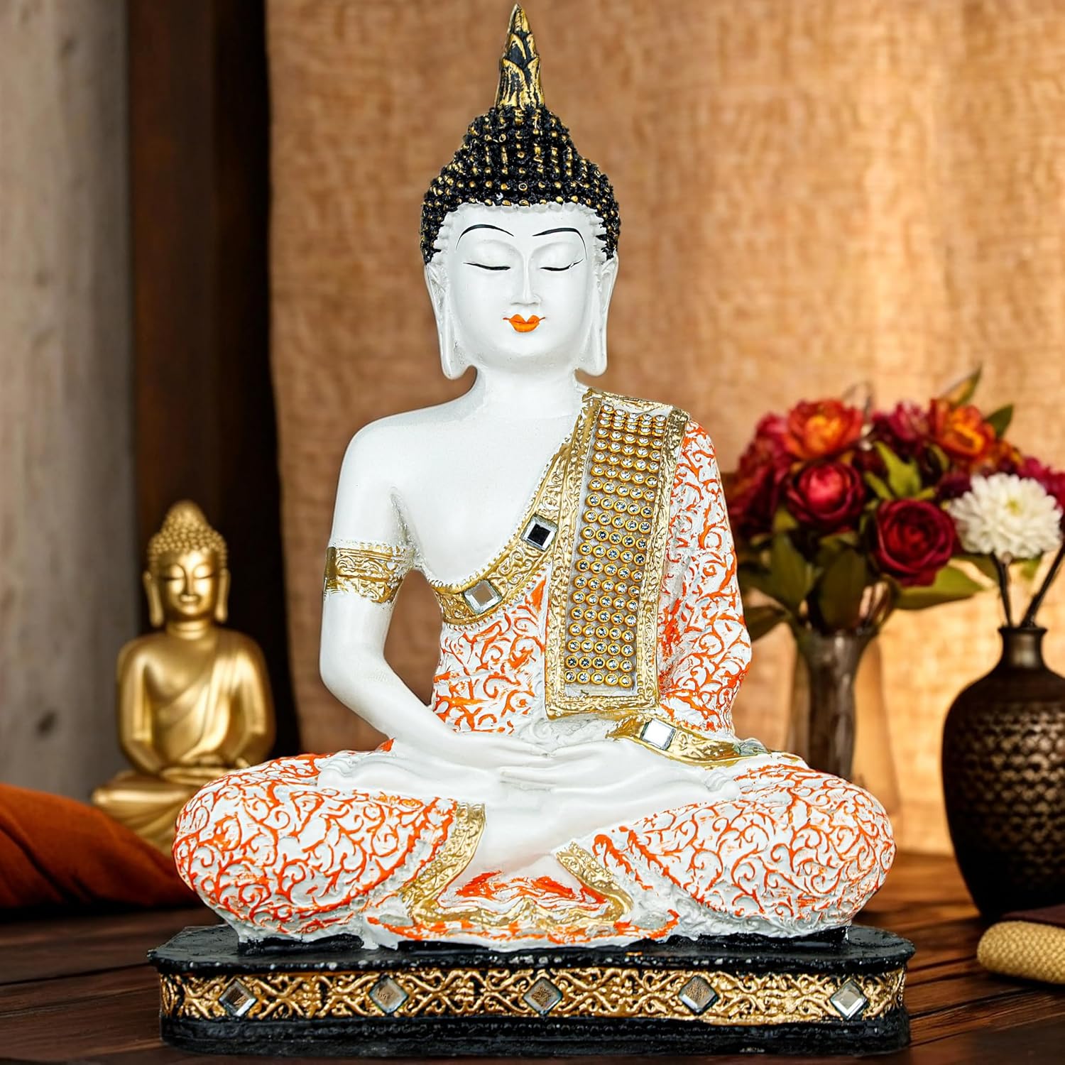 

Centimetre Meditating Sitting Buddha Statue showpiece Idol Home Decoration Items for Living Room Decor and Gifts Onesize