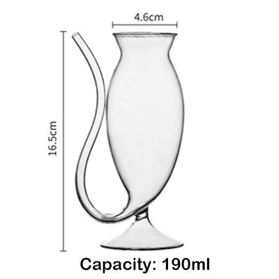 Creative Cocktail Glass - Mushroom/Swan/Heart/Octopus/Fish Design Cocktail Glass, Novelty Drink Cup for KTV Bar Night Party