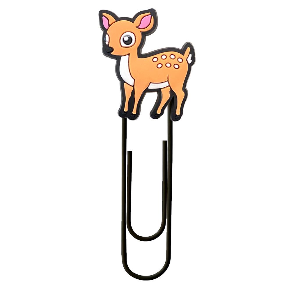 20 Cute Cartoon Animal PVC Paper Clips - U-Shaped Large Clips and Bookmarks for Office Supplies