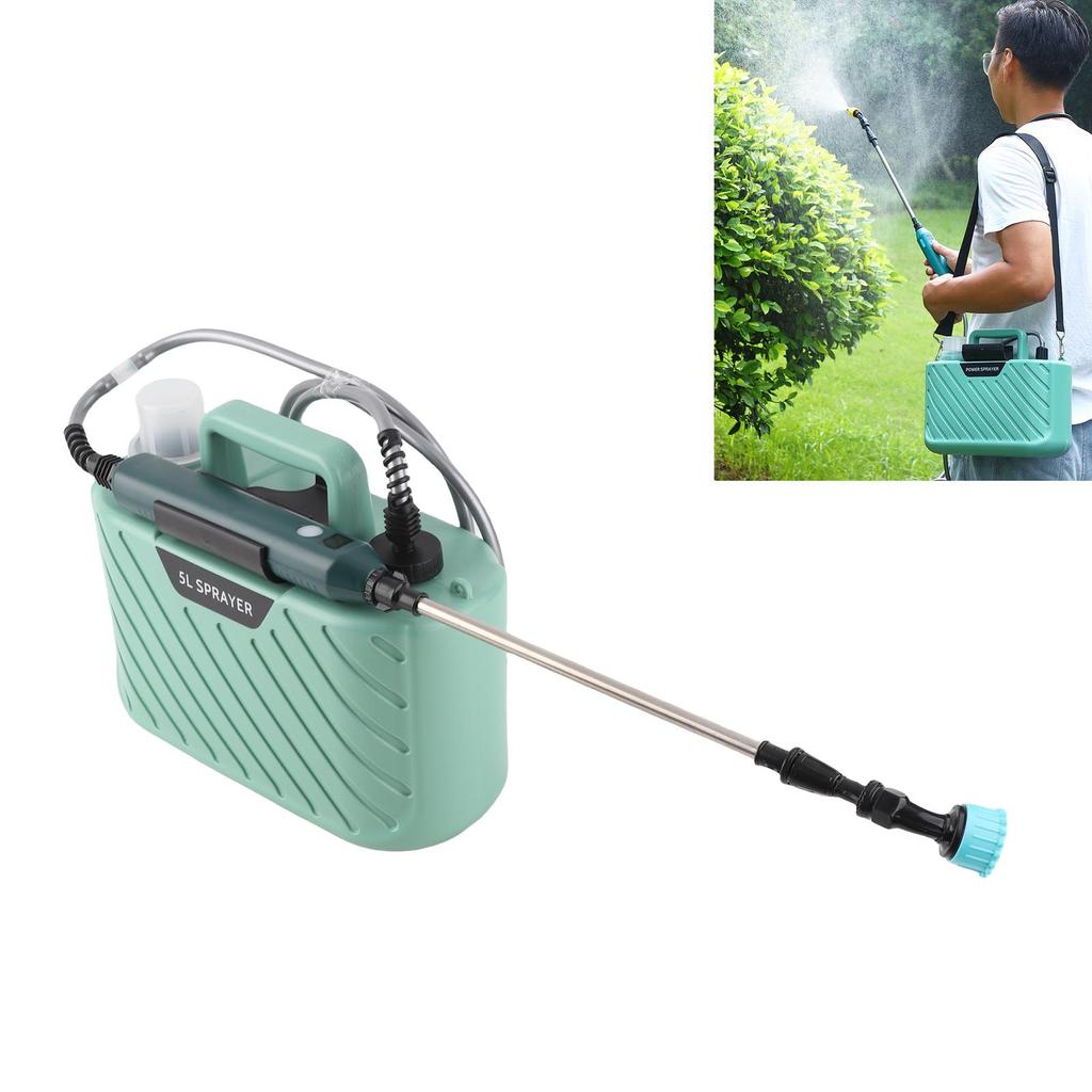 Electric Plant Sprayer Battery Powered 5L with 3 Nozzles Retractable Wand   Shoudler Strap Garden Sprayer for Lawn