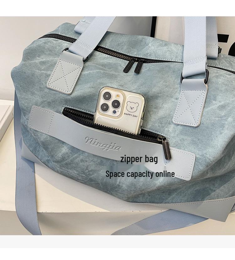 Trendy PU Leather Large-Capacity Travel Bag: Casual Handheld & Single Shoulder Sports Fitness Luggage