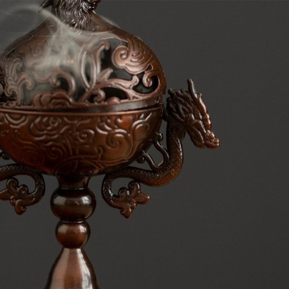 Handmade Zinc Zinc Alloy Incense Burner Hollow Out Sandalwood Incense Burner  Office Decoration