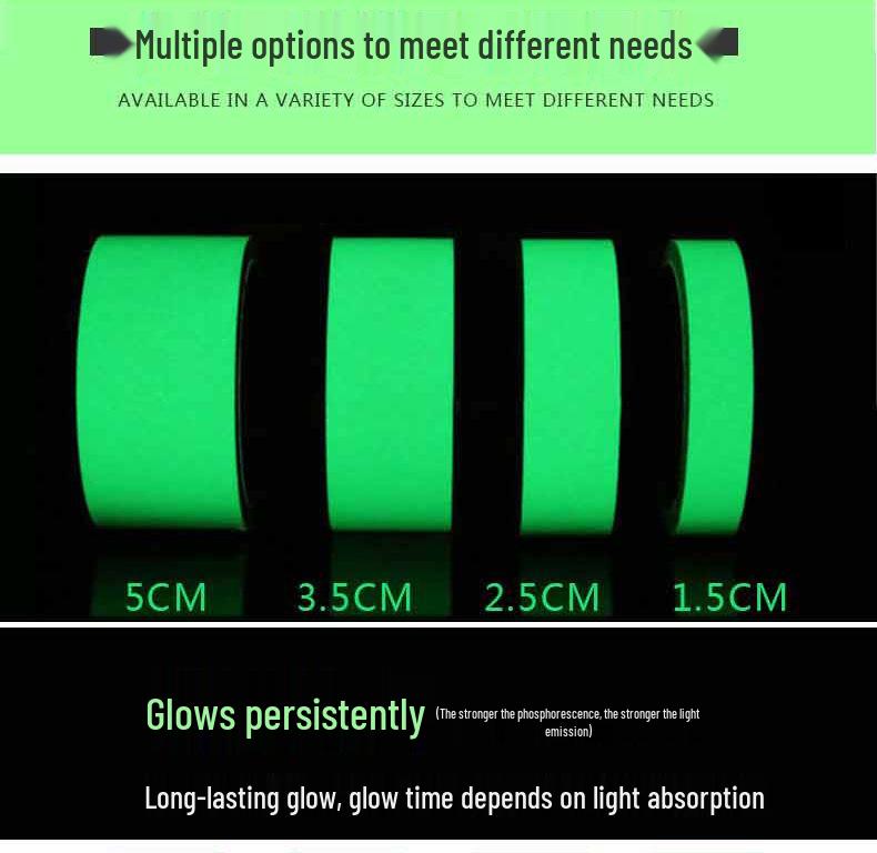 Glow-in-the-Dark Safety Tape for Stairs - Luminous, Fluorescent Green Passage Reminder