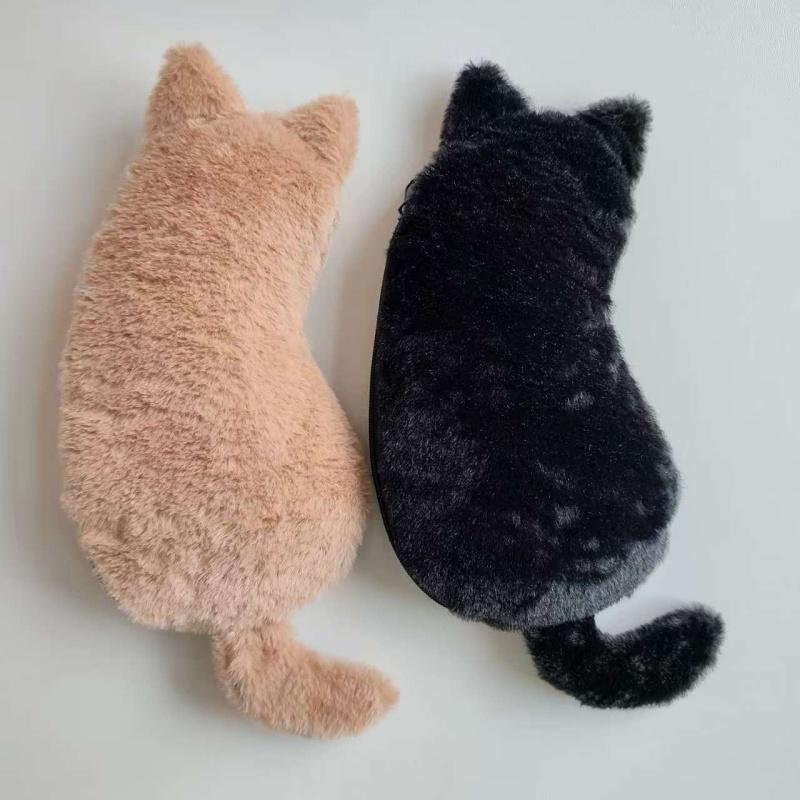Cute Plush Cat Pencil Case, Stationery Box, Pencil Case, Plush Pencil Bag, Christmas Gift, Multiple Colors Available, White, Gray, Khaki, Black