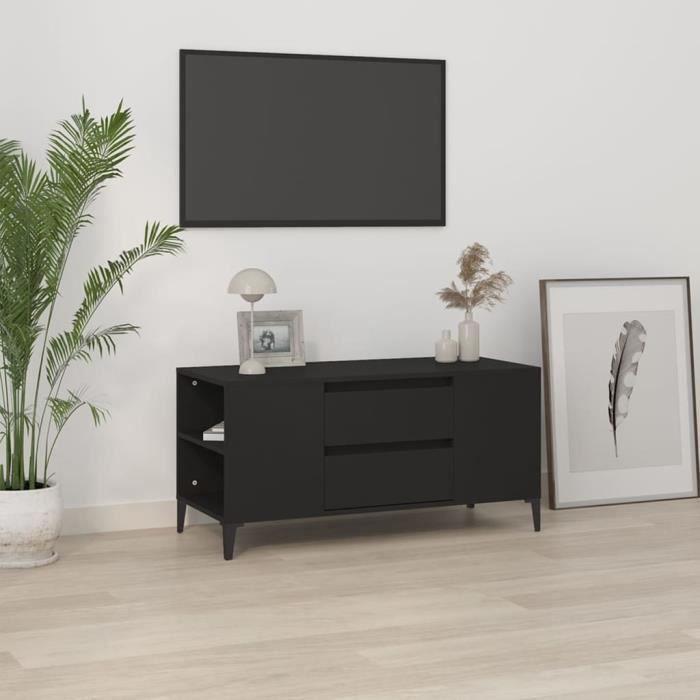 VidaXL Meuble TV Noir 102x44,5x50 cm Bois d'ingénierie 819605