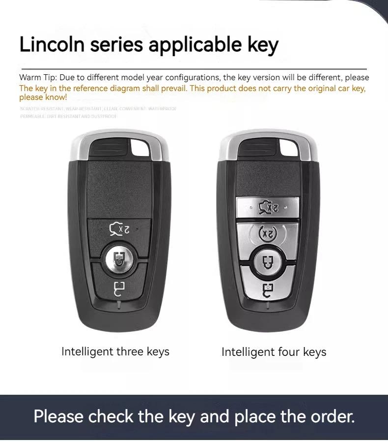 Car Key Case Cover Shell Bag Auto for Lincoln Continental MKC MKZ MKX Navigator Z Nautilus Aviator Corsair 2017 2018 2019 2022 UU111