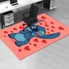 Office Rug Stitch, Hearts Theme 3D Printed Anti-Slip Rug-Machine Washable for Living Room