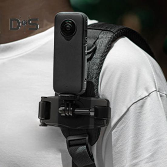 360 fokban forgatható hátizsákcsipesz Insta360X4/Action3/4/Pocket/X3/Ace Pro állítható csattal, akciós kameratartó a hátizsák vállára