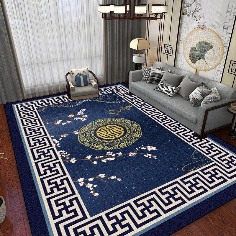 Luxury Chinese Style Large Living Room Rugs Coffee Tables Carpets for Bed Room Decor Non-slip Washable Floor Mats Entry Doormat