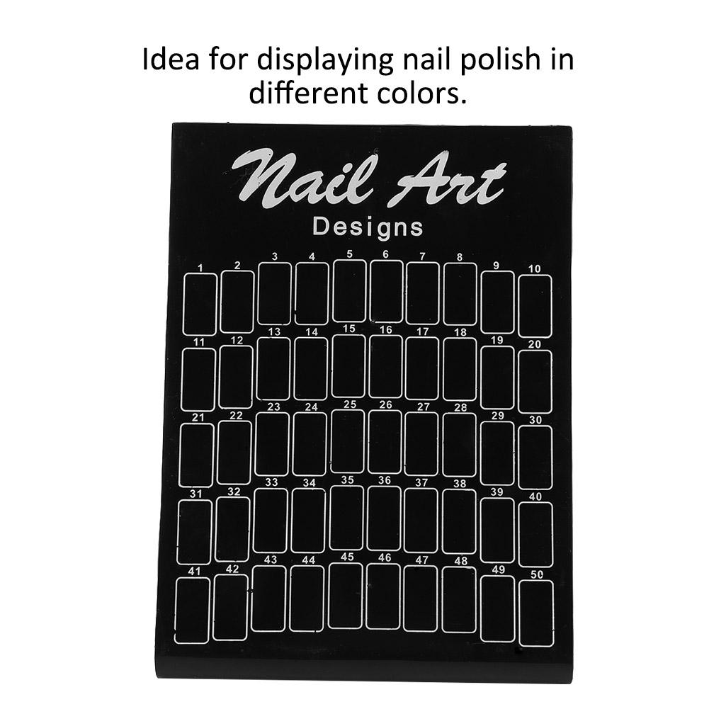 50Pcs Nail Art False Tips Chart Display Board Nailtips Polish Gel Color Card (White)