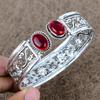 Mozambique Garnet Gemstone 925 Sterling Silver Cuff Bangle Adjustable KKG-767